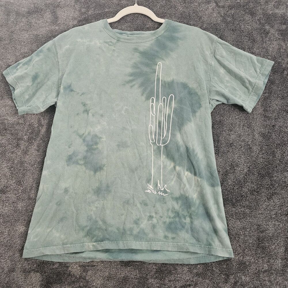 Call Your Mother Youth Medium Tie Dye Cactus Desert Graphic T-Shirt Blue Green